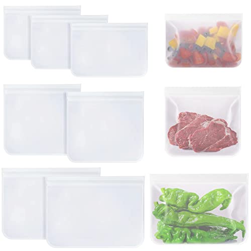 Reusable Sandwich Bags, 7 Pack Freezer Ziplock Bags, Clear Plastic Food Bags Sealable, Extra Thick Leakproof Stasher Bags for Food, Travel, Home Organization 27.2x17.4cm, 21.2x17.5cm, 21.2x10.7cm Reusable Sandwich Bags, 7 Pack Freezer Ziplock Bags, Clear Plastic Food Bags Sealable, Extra Thick Leakproof Stasher Bags for Food, Travel, Home Organization 27.2x17.4cm, 21.2x17.5cm, 21.2x10.7cm