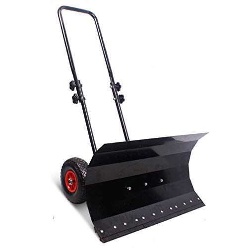 Preisvergleich Produktbild Einfahrtschaufel, Schwermetall-Schneeschaufel und Räder, verstellbare Schneeschaufel mit Schneeräumung zur Schneeräumung, effizienter Schneeschieber und großes Messer zum Pflügen der Einfahrt