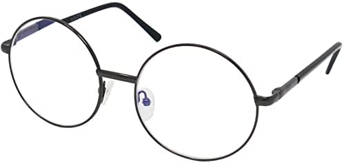 Mini Brille® Hippie Occhiali Finti con Luce Blu Bloccanti con Grandi Lenti  Tondi (Grafite), Stile Retrò con Cerniera a Molla, Custodia INCLUSA, Senza  Gradazione per Uomo e Donna : Amazon.it: Moda