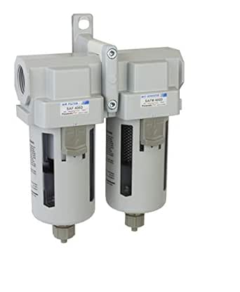 PneumaticPlus SAFU460-N04 3-Stage Air Filter Combo | 1/2" NPT, Removes Oil, Water, Particles (10 To 0.01 µm)