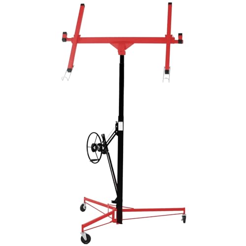 TOJIKTC Professional 11ft Drywall Lift Panel Hoist Jk Lifter in Red and Blk