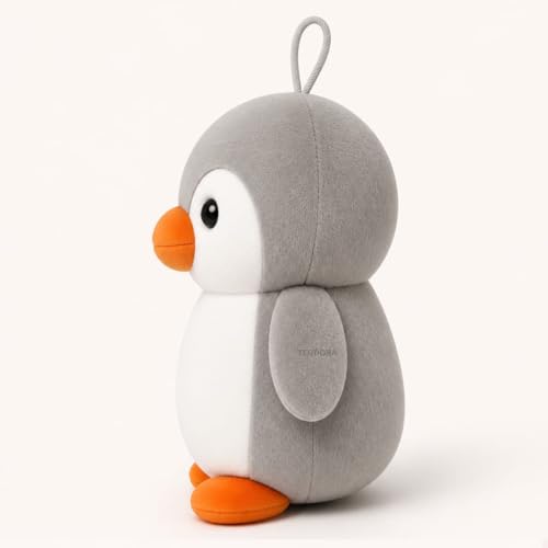 Image of Baby Penguin Soft Toy for Girls Boys Kids, Grey, Animal Plush Stuffed Teddy Gift Birthday, 18 cm