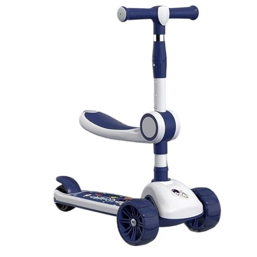 Patinete infantil para niños a partir de 2 años – Asiento ajustable 2 en 1, antideslizante, con música, freno trasero para patinetes eléctricos para niños | Para niñas de 3 a 12 años, equitación