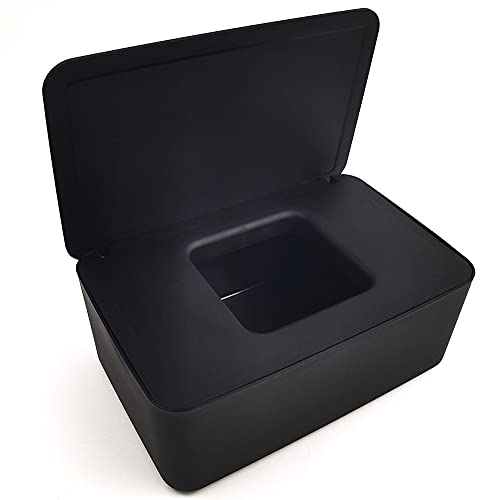 Caja para Toallitas Húmedas，Caja de almacenamiento de pañuelos Dispensador de toallitas humedas Caja de servilletas Caja toallitas，para Oficina en Casa (black)