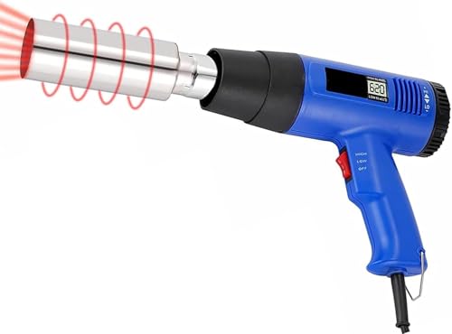 ??Ampie applicazioni: ideale per capsule termoretraibili utilizzate su bottiglie di vino rosso, bottiglie di aceto di salsa di soia e altro ancora. Ugelli aggiuntivi inclusi per scongelamento, asciugatura e altre applicazioni versatili.