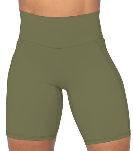 Image of Sunzel No Front Seam Biker Shorts for Women with Pockets, Yoga Workout Gym Bike Shorts with Tummy Control | 3, 5 Or 8-Inch Inseam, High Waisted, No Front Seam, Side Pockets, Buttery Soft, Compression Fit, Squat Proof, Tummy Control