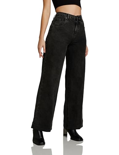 Image of Amazon Brand - Symbol Women Baggy Wide Leg Jeans (High Rise | Full Length) (Available in Plus Sizes)
