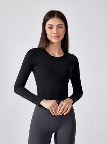 Image of ABOCIW Women Twist Back Workout Top with Built in Bra Cap Sleeve Pilates Yoga Crop Top Athletic Gym Shirt