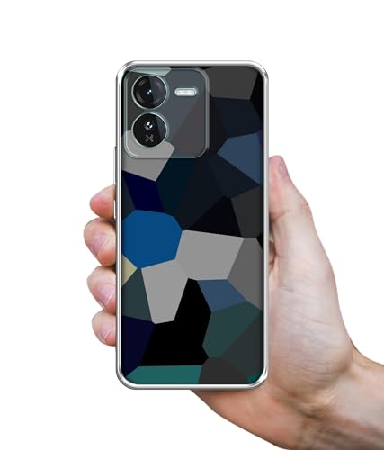 Image of Casotec Mathematical Shape Design Printed Silicon Soft TPU Back Case Cover for iQOO Z9 5G, Multicolor