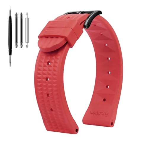 [|Ő] btEHb`oh ZCR[ vXybNX SKX007 EH[^[S[Xg 20mm 22mm Ao X[MM VR Y _Co[ X|[c o[EHb`Xgbv(B Red-Black,Width 22mm)