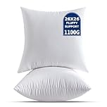 QSWRD 65 x 65 CM Cushion Inserts Pack of 2 Large White Decorative Square Throw Pillow Inserts for Living Room Couch Bed Sofa Cushion Sham Stuffer Indoor