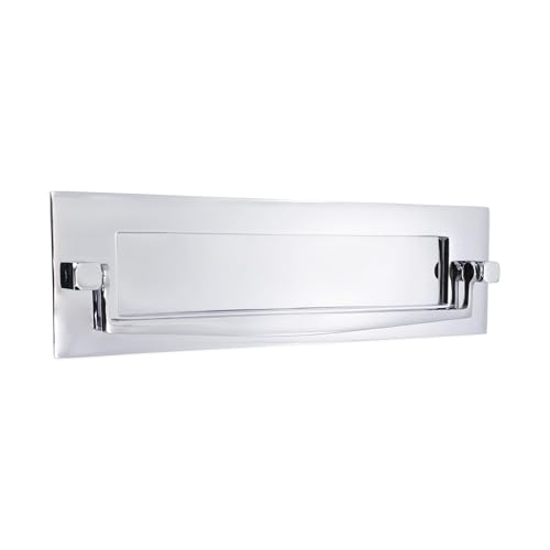 Plaque de heurtoir postal traditionnel victorien en laiton chrome 25,4x7,6 cm