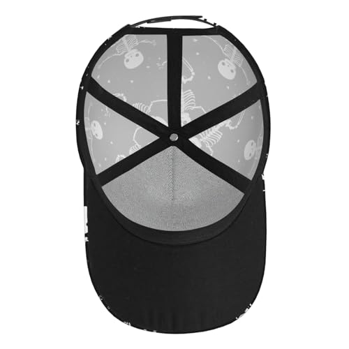 Gorra de béisbol de calavera transpirable con visera de protección solar 4