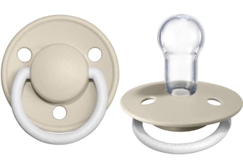 BibsPacifiers – De Lux | BPA-Free Silicone Baby Pacifier | Made in Denmark |Vanilla Night 2-Pack (One Size)