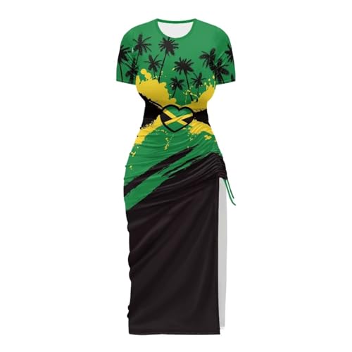 Image of Short Sleeve Dress for Women,Sexy Bodycon Dress,Plus Size Slit Dress,String Design s-4xl