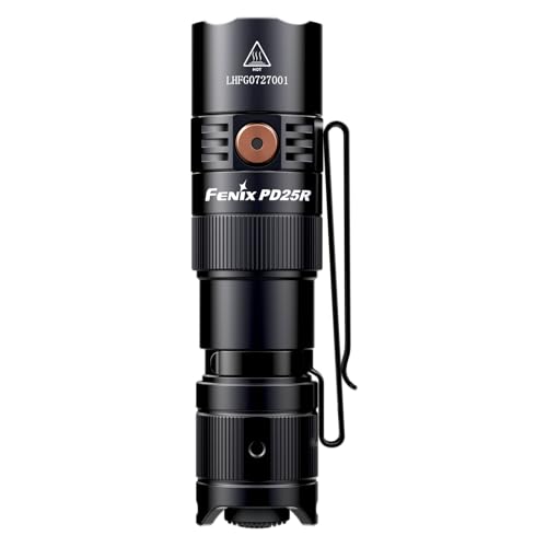 Fenix PD25R EDC Flashlight 800 Lumen USB-C Rechargeable, Dual Switch Pocket Size Lightweight with Organizer