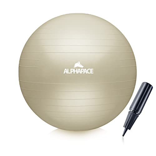 ALPHAPACE Thick Anti-Burst Exercise Ball Seat Ball Training Ball with Air Pump Ball for Fitness, Yoga, Gymnastics, Core Training, for Strong Back as Office Chair, Cotton Bloom, 75 cm