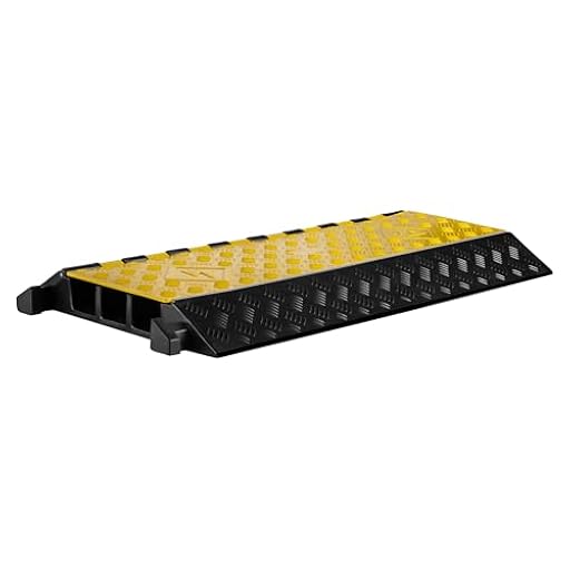 Wiltec Rampa Protectora para Cables y mangueras 95 x 49 x 8 cm de Caucho 3 Canales con Tapa, Base Antideslizante soporta hasta 30 t, Ideal para tráfico Pesado y Zonas de Obra Puente de Cables | Ya disponible en tu tienda friki favorita! En mundofriki.es!