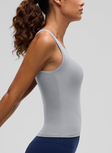 Image of CRZ YOGA Softembrace Scoop Neck Tank Top | Workout, Ultra Soft, Tight Fit, Waist Length, Double Lined, Sleeveless Shirts for Women