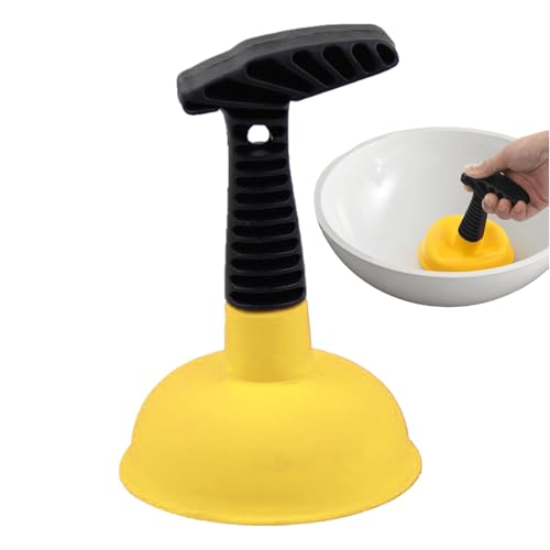 Desatascador resistente, herramienta de desbloqueo de fregadero para baño, succión de goma con mango compacto, potente removedor de obstrucciones, limpiador de drenaje múltiple para inodoro, ducha
