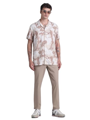 Image of Jack & Jones Men Solid Slim Fit Mid Rise Stretchable Pants