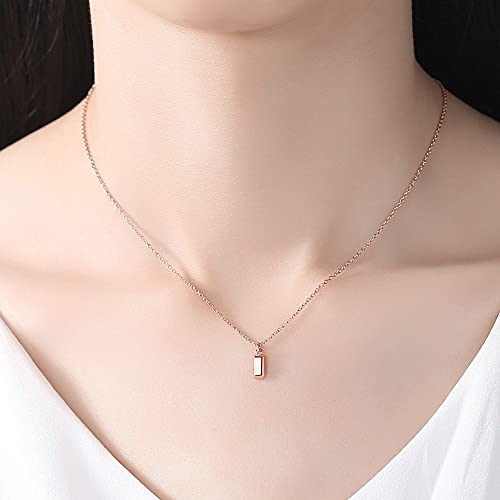 Collier en argent sterling 925 rose gold au design géométrique épuré pour femme - 2