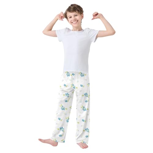 Blue Forget-me-not Flowers Boys Pants for Kids Jogger Pants with Pockets S-XL2