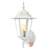 Dusk to Dawn Outdoor Wall Light 14.38', White Exterior Garage Lighting Fixtures,...