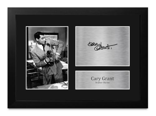Memorabilia de Cary Grant en His Girl Friday póster con firma impresa A4