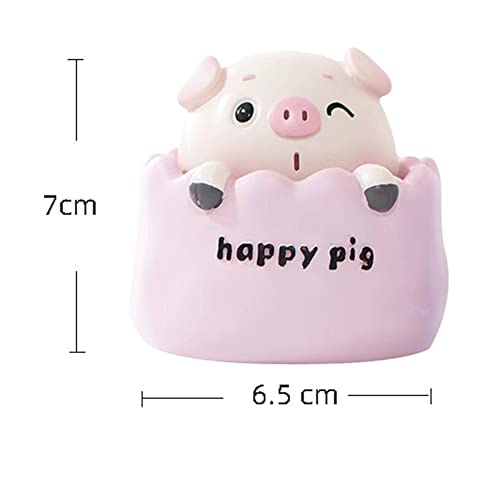 Cute Pig Ornaments Zcargel Shaking Pig Head Decoration,Resin Bobblehead Cartoon Cute Little Pig Shaking Head Doll For Car Dashboard Desk Living Room Bedroom Wardrobe Toilet #TOP1