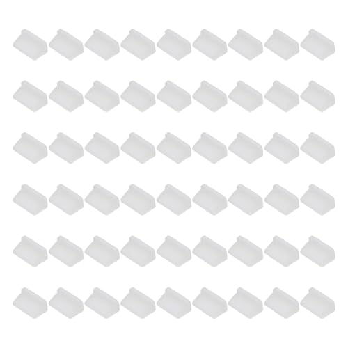 PATIKIL 0.5 Inch USB Type A Dust Plug, 60 Pcs Anti Dust Plug Cover Silicone Charging Cap Port Cover Protector Female End for USB Computer Cell Phone Port Device, Clear