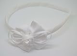 Complementos 232 Diadema blanca de comunión forrada de tela con lazo. Envío GRATIS 72h