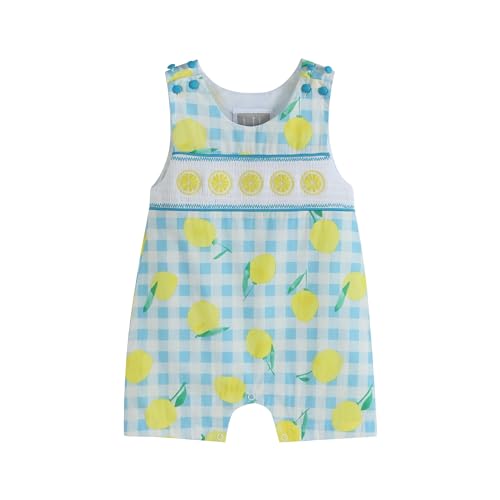 Lil cactus Lemon Smocked Shortalls, 18-24 Months