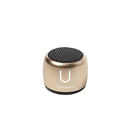 U Micro Speaker - Coin-Sized Portable Wireless Bluetooth 4.2 (Gold) - TWS Stereo