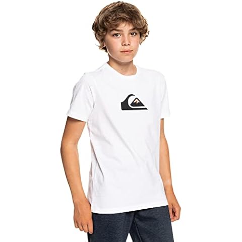 Quiksilver Boys Comp Logo T-Shirt, White Cover