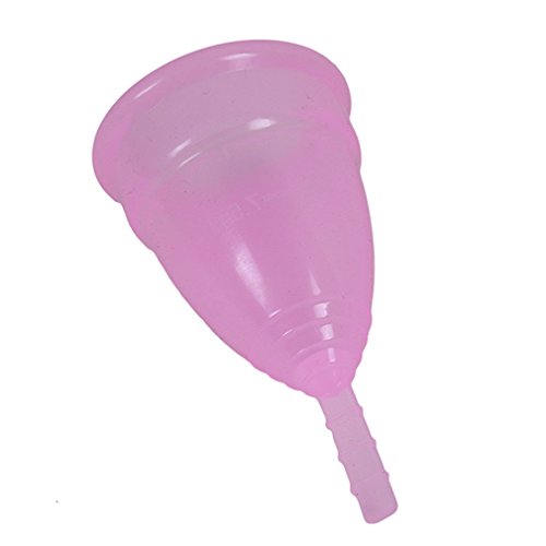 Hengsong Reusable Feminine Protection Cup Menstrual Cup 12 Hours S/L (S-8.4x4.2x0.3cm, Pink)
