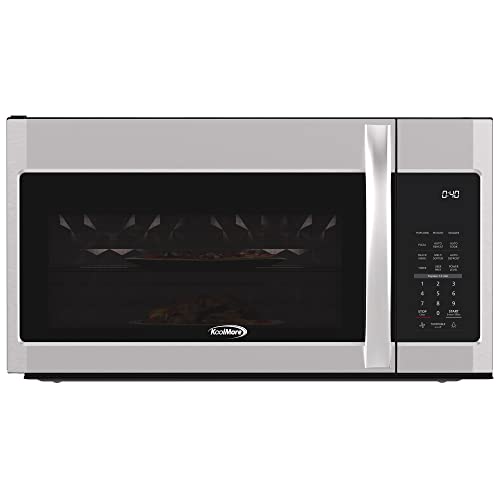 Image of KoolMore 1.9 Cu. Ft. Over the Range Microwave Oven with Oven Lamp and 300CFM Recirculation Vent Hood Function, Auto Cook Menus, Reheat Function, 11 Power Levels, Timer, and Weight Defrost (KM-MOT-2SS)
