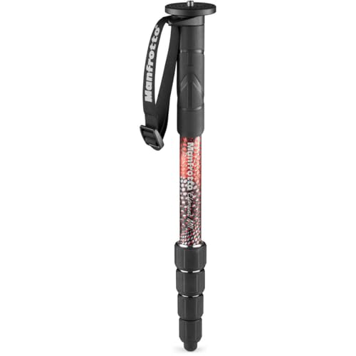 Manfrotto Element MII 5-Section Aluminum Monopod with Wrist Strap, Red