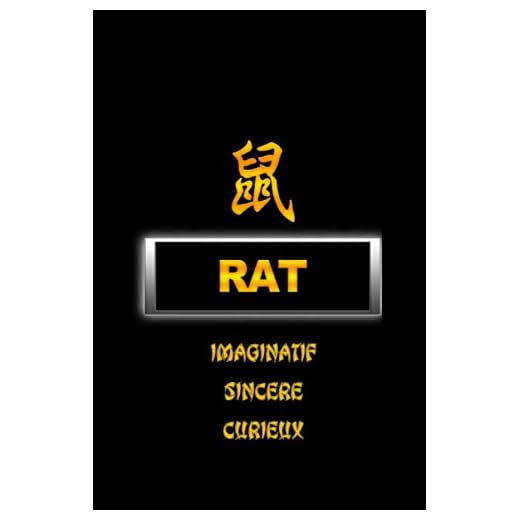 RAT IMAGINATIF SINCERE CURIEUX: Carnet de notes astrologie chinoise| Carnet personnalisé à votre signe avec pages sur les caractéristiques de votre signe|Cadeau pour les fans d’astrologie