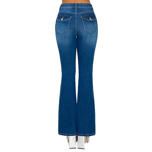 WAX JEAN Women's High Waisted Flap Back Pocket Bootcut Jeans2
