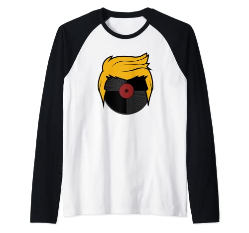 Funny Vinyl Record Raglan Baseball Tee