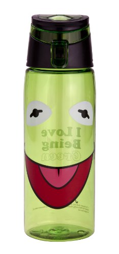 Zak! Designs Tritan Water Bottle with Flip-top Cap with Kermit from the Muppets, Break-resistant and BPA-Free Plastic, 25 oz.