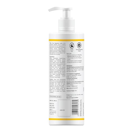 Image of Tata 1mg Magnesium Body Lotion | Topical Body Lotion for Sleep, Muscle Relaxation & Recovery | Enriched with Chamomile, Shea Butter & Vitamin E | Dermatologically Tested | 250ml