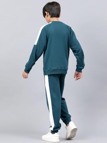 Image of Li'l Tomatoes Boys Fleece Winter Tracksuit Set | Full Sleeve Sweatshirt & Track Pant | Soft & Warm | 7-16 Years