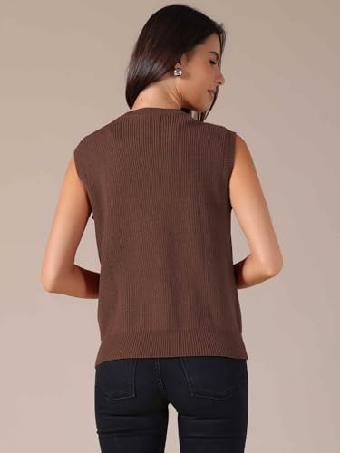 Allegra K Women Sweater Vest 2025 Button Down Sleeveless Tank Tops Pockets Casual Knit Sweaters Cardigan4