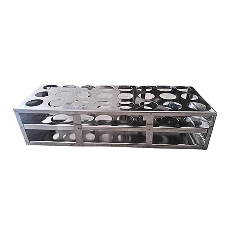 Test Tube Stand Stainless Steel 304 grade, Size 40 mm × 24 Holes Test Tube rack for Laboratory Pack of 1-image-14
