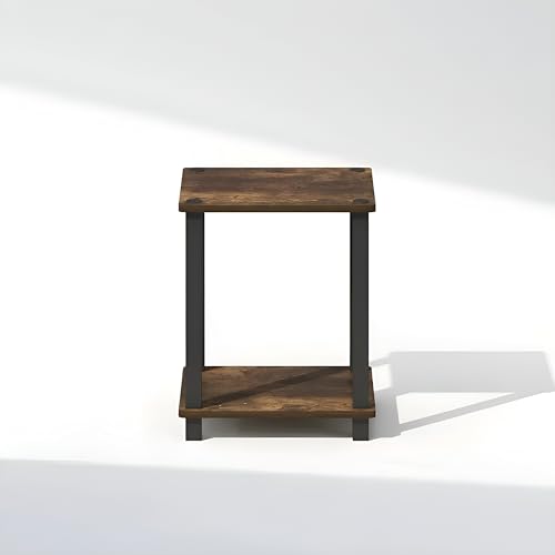 Image of OXMIC 2-Tier Coffee Table with Storage Shelf, Industrial Style, 30x30x40 cm