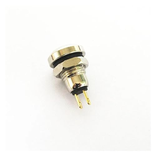 Petit interrupteur bouton rond métal 8mm étanche DC36V pieds plaqués or