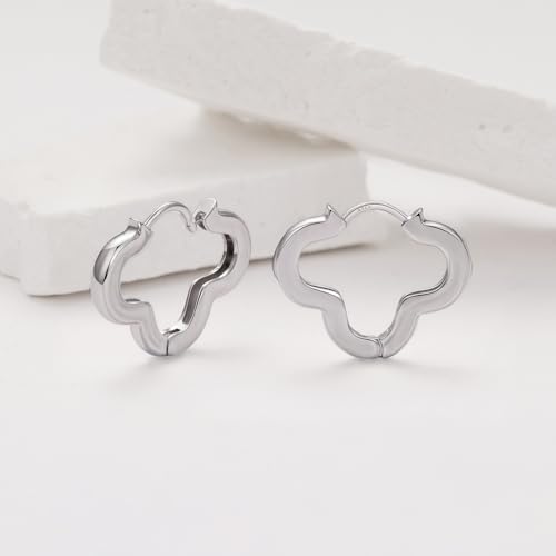 Image of BISAER Silver Huggie Hoop Earrings for Women, 925 Sterling Silver Post Star Small Hoop Earrings Hypoallergenic Lightweight Everyday Jewelry Gift Cute