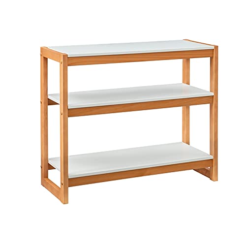Linon Brock Wood Low Bookcase In White And Natural #TOP25